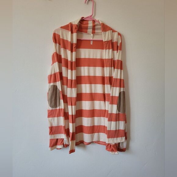 Hello Miss Orange Stripe Cardigan Preppy Twee Eclectic Boho Gypsy Hippie Large - Picture 5 of 10